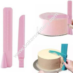 Baker's Cutlery® 1 Pc Plastic Adjustable Cake Scraper And Smoother Set Butter Cream Cake Scraper Smoother Baking Tools For Cakes Fondant Mold Tool