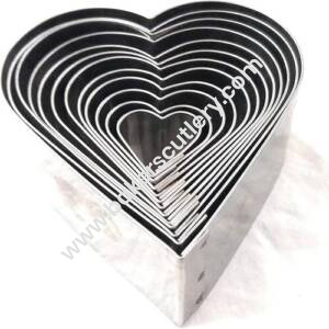 Baker's Cutlery® Steel Commercial Heart Shaped Cookie Cutter (Set Of 12 Cutters)