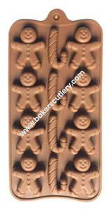 Baker's Cutlery® – 12 Cavity Silicone Gingerbread Man Chocolate Mould