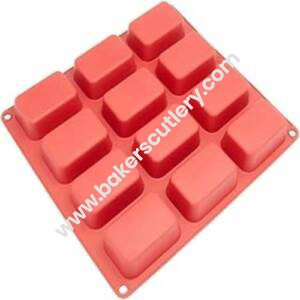 Baker's Cutlery® 12 Cavity Small Bread Loaf Mold Silicone Moulds For Soaps And Chocolate Jelly Desserts Mould