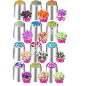 Baker's Cutlery® 12 Pcs Russian Piping Nozzles Cake Decoration Tips Set (Multi Designs)