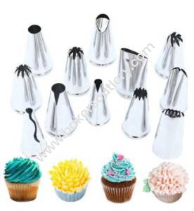 Baker's Cutlery® 12 Pc Icing Piping Nozzles Cake Sugarcraft Decorating Tool Set