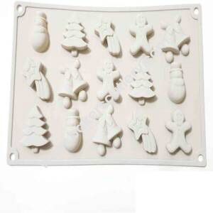 Baker's Cutlery® 15-Cavity Christmas Tree,Jingle Bell Chocolate Silicone Mould For Homemade Soap, Cake, Cupcake, Pudding, Jelly, Bread,Soap Ice Cube Tray Mould Mold Shape Silicone Brown Chocolate Moulds