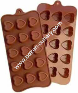 Baker's Cutlery® 15 Cavity Deep Heart Shape Silicone Chocolate Mould