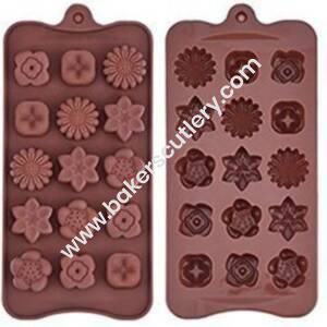 Baker's Cutlery® – 15 Cavity Different 15 Shaped Silicone Chocolate Mould