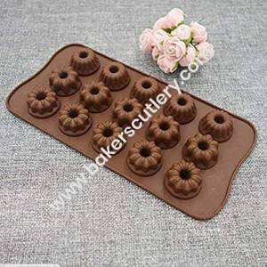 Baker's Cutlery® – 15 Cavity Donut Flower Shape Silicone Chocolate Mould