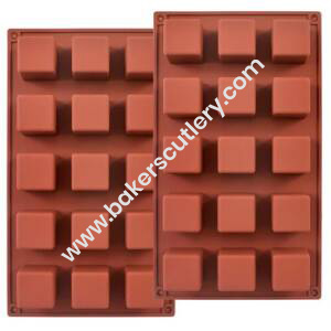 Baker's Cutlery® 15 Cavity Square Silicone Chocolate Mould