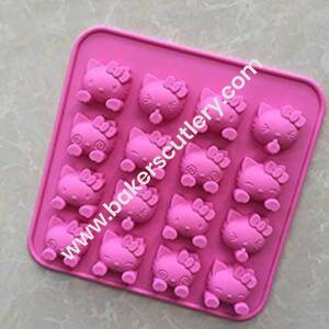 Baker's Cutlery® 16 In 1 Silicon Bakeware Hello Kitty Shape Cupcake Moulds Muffin Mould