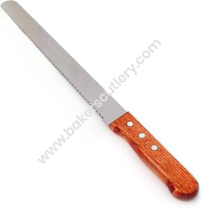 Baker's Cutlery®- 1Pc 10 Inch Cake Knife Multiform Bread Knife Stainless Steel Serrated Bread Slicer Knife Steel Knife