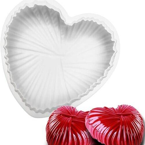 Baker's Cutlery® 1Pc Non-Stick Silicone 3D Heart Shape Cake Mold For Chocolate Jelly Mousse Bread Mould Savoury Cake Pan