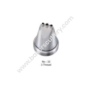 Baker's Cutlery® - 1Pc Noor Cake Icing Tip Icing Nozzle No – 32 No. - Triple Thread