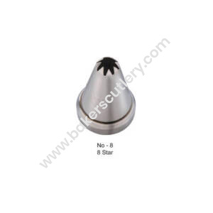 Baker's Cutlery® - 1Pc Noor Cake Icing Tip Icing Nozzle No – 8 No.– 8 Star Closed