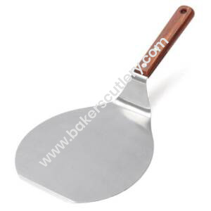 Baker's Cutlery®- 1Pc Stainless Steel Pizza Spatula Peel Shovel Cake Lifter Wood Handle Plate Holder Baking Tool Baking Homemade Pizza