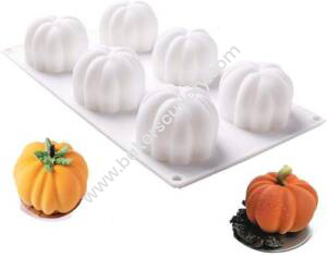 Baker's Cutlery® - 1Pcs 6 Cavity Silicone Mould For Chocolate, Jelly And Candy - Pumpkin - Colour Random