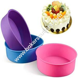 Baker's Cutlery® 1Pc Silicone Non-Stick Round Baking Cake Bread Pan Mould - Random Color