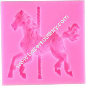 Baker's Cutlery® 1Pcs Silicone Fondant Mould 3D Horse With Pole Baker's Cutlery®ating