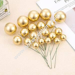 Baker's Cutlery® – 20 Pc Golden Faux Balls Topper For Cake  &  Cupcake Decoration.