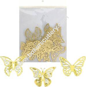 Baker's Cutlery® 20Pcs Golden Butterfly Paper Topper For Cake And Cupcake Decoration