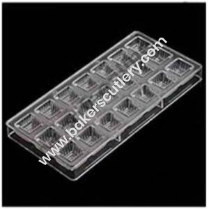 Baker's Cutlery® 21 Cavity Grainrain Square Plum Chocolate Molds,Kitchen Baking Tools Mini Fondant Cake Chocolate Making Polycarbonate Moulds