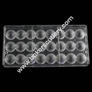 Baker's Cutlery®  24 Cavity Hard Plastic Golf Ball Sports Polycarbonate Chocolate Pc Mould Mold