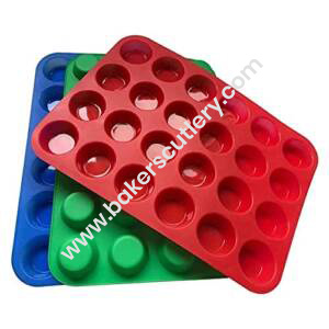 Baker's Cutlery® – 24 Cavity Mini Muffin Shape Silicone Mould