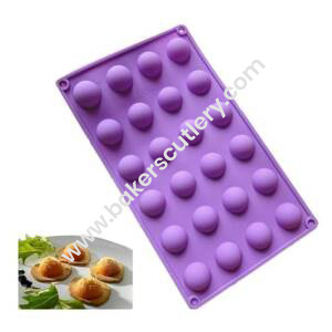 Baker's Cutlery® – 24 Cavity Silicone Semicircle Half Round Mould For Cake, Soap, Etc