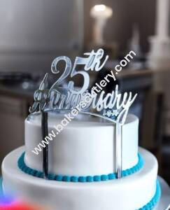 Baker's Cutlery® 25Th Wedding Anniversary Cake Topper, Wedding Anniversary Party Decoration