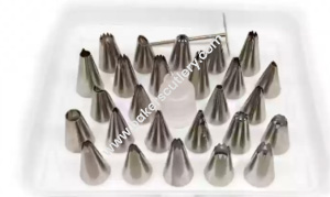 Baker's Cutlery® 26 Pcs/Set Cake Making Diy Icing Piping Nozzles Suit Stainless Steel Household Converter Party Baking Tool Storage Box