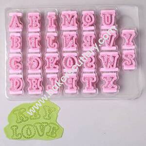 Baker's Cutlery® 26 Pc Plastic Alphabet Letter Impress Biscuit Cookie Cutter Uppercase Press Stamp Embosser