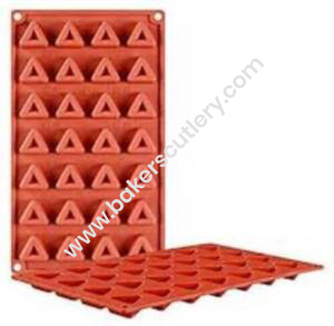 Baker's Cutlery® 28-Cavity Triangular Silicone Mold Chocolate Mold Silicone Candy Gummy Mold, Bpa Free, Oven Safe