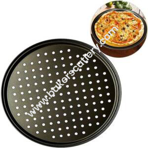 Baker's Cutlery® 28Cm Nonstick Pizza Pan Baking Tray Plate With Holes Pizza Baking Tool