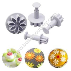 Baker's Cutlery® - 2Pcs Flower Plunger Cutters Daisy Cake Cutter Mold Cake Decorating Tools Fondant Sugarcraft Biscuit Cookie Cutters
