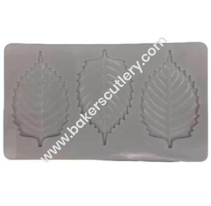Baker's Cutlery® 3 Cavity Palm Leaf Shape Chocolate Mould, Chocolate Garnishing Sheet For Cake Decoration