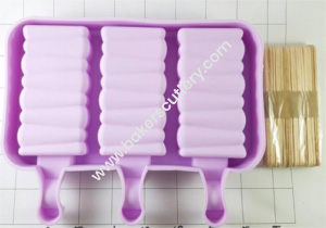 Baker's Cutlery® 3 In 1 Kulfi Design Silicone Popsicle And Cakesicle Molds Tools With Dust Cover Sticks Frozen Mold Kitchen Accessories