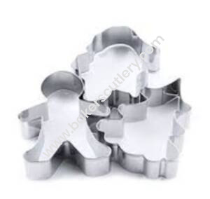 Baker's Cutlery® 3-Piece Stainless Steel Cookie Mold Christmas Tree Gingerbread Man Santa Claus