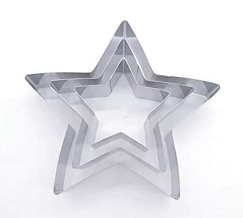Baker's Cutlery® - 3Pcs 20Cm ,15Cm ,10Cm Star Cake Mould Ring Set  Stainless Steel Star Cutter Pancake, Cake, Cookie Cutter Mould