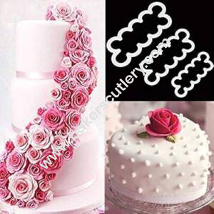 Baker's Cutlery® 3Pcs Cake Decoration Mold, Diy One-Piece Molded Fondant Roses Printing Mould Tool Set, Food Grade Cutter Modeling Tools For Christmas Party