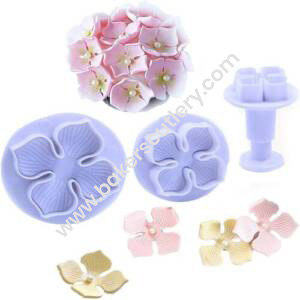 Baker's Cutlery® 3Pcs Plunger Cutter Shape Flower Mould Fondant Cookie Cutter Cake Sugarcraft
