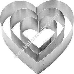 Baker's Cutlery® 3Pcs / Set Love Heart Shaped Cookie Cutter Valentine Wedding Cookies Cake Slicers Cake Home