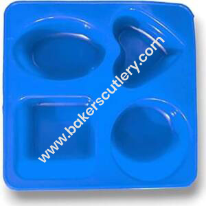 Baker's Cutlery® 4 Cavity Round, Rectangle, Angel Oval,Heart With For You Silicone Moulds For Soaps And Chocolate Jelly Desserts?Mould