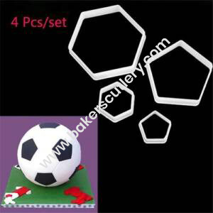 Baker's Cutlery® Patchwork Cutters 3D Football Patchwork Cookie Press Cutter Plastic Sugarcraft Tools