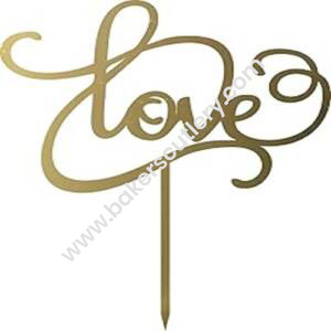 Baker's Cutlery® 4 Inch Mirror Finshing Acrylic Cake Topper Love