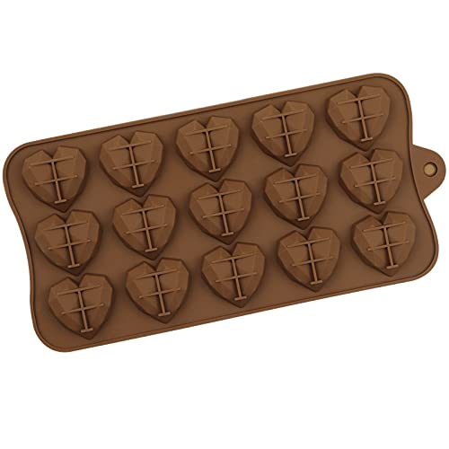 Baker's Cutlery® – 15 Cavity Silicone Diamond Heart Chocolate Mould