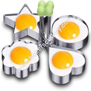 Baker's Cutlery® 4Pcs/Lot Stainless Steel Omelette Mould Device Love Surprise Eggs Ring Model Set Heart Shape Egg Mold Styling Tools1