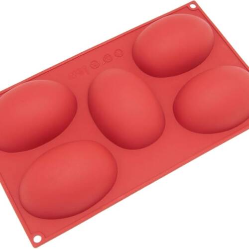 Baker's Cutlery®  Silicone 5 Cavity Half Egg Shape Soap Mold For Soap Making Idli Truffles Chocolate