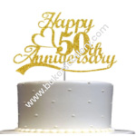 Baker's Cutlery® 50Th Anniversary Cake Topper - Glitter Card In Gold For Cake Decoration, Birthday/Anniversary/Engagement/Graduation