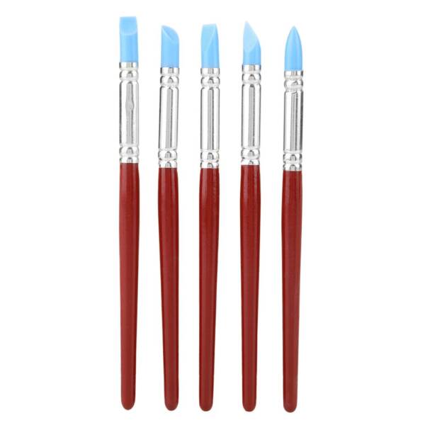 Baker's Cutlery® 5Pcs Rubber Tip Paints Silicon Brushes Sculpture Pottery Clay Shaping Carving Tool