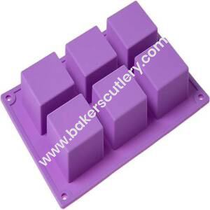 Baker's Cutlery® 6 Cavity Cute Square Shape Soap Making Silicone Mould (Wt. 65 Gms)
