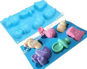 Baker's Cutlery® – 6 Cavity Baby Bottles, Baby Foot Silicone Chocolate Mould