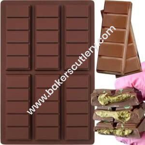 Baker's Cutlery® – 6 Cavity Big Bar Design Silicone Chocolate Mould